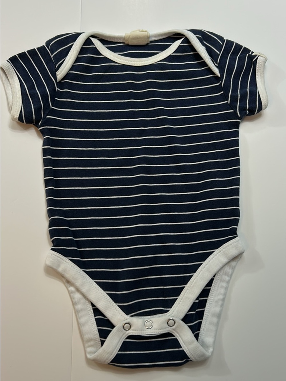 MEC Baby Navy & White Stripe One-Piece Bodysuit